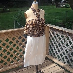 NEW Patrick Christopher Beige Silk Skirt sz 6